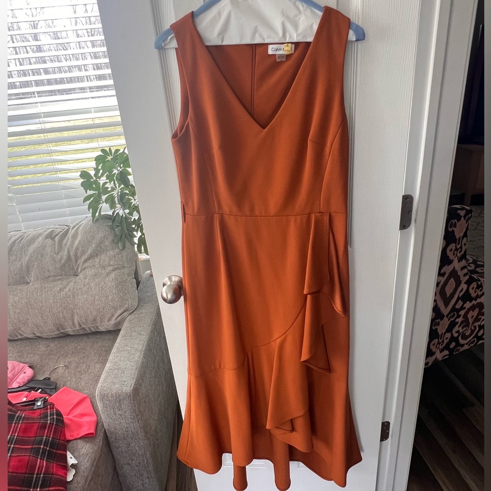 Calvin Klein Orange Midi Dress